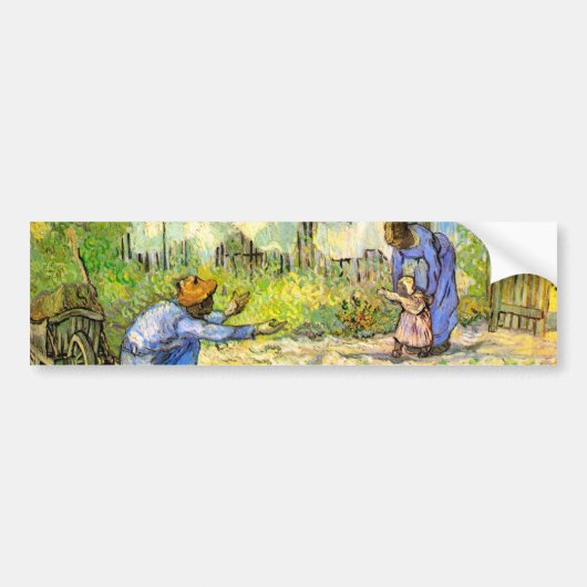 Eerste stappen (na Millet) Van Gogh Fine Art Bumpersticker (Voorkant)