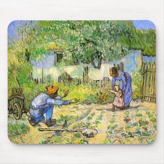 Eerste stappen (na Millet) Van Gogh Fine Art Muismat (Voorkant)