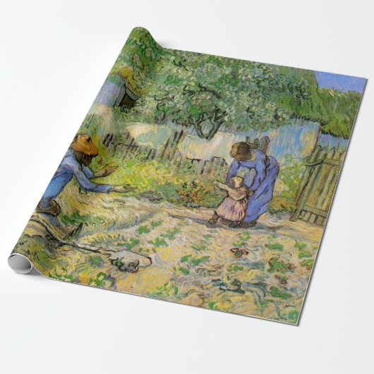 Eerste stappen (na Millet) van Vincent van Gogh Cadeaupapier (Uitgerold)