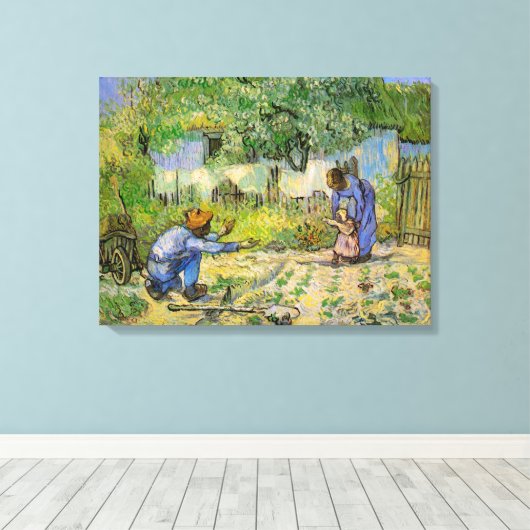 Eerste stappen (na Millet) van Vincent van Gogh Canvas Afdruk (Insitu (Houten vloer))