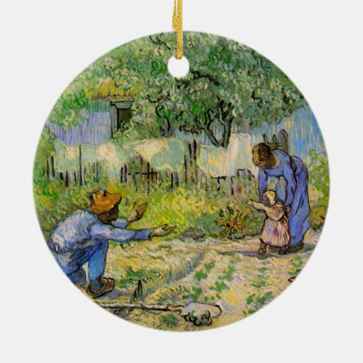 Eerste stappen (na Millet) van Vincent van Gogh Keramisch Ornament (Achterkant)