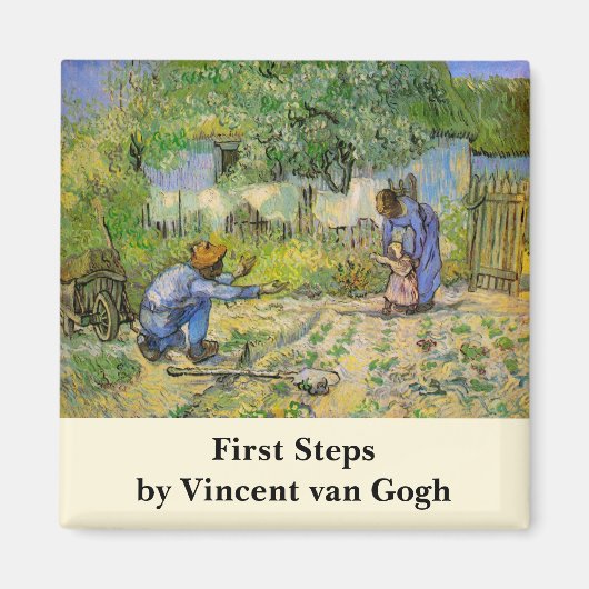 Eerste stappen (na Millet) van Vincent van Gogh Magneet (Voorkant)