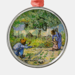 Eerste stappen (na Millet) van Vincent van Gogh Metalen Ornament