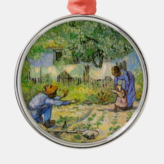 Eerste stappen (na Millet) van Vincent van Gogh Metalen Ornament (Voorkant)
