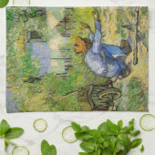 Eerste stappen (na Millet) van Vincent van Gogh Theedoek (Gevouwen)