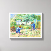 Eerste stappen (na Millet) Vincent van Gogh art Canvas Afdruk (Voorkant)