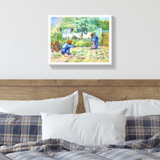 Eerste stappen (na Millet) Vincent van Gogh art Canvas Afdruk (Insitu (Slaapkamer))