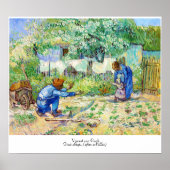 Eerste stappen (na Millet) Vincent van Gogh art Poster (Voorkant)