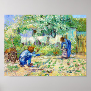 Eerste stappen (na Millet) Vincent van Gogh art Poster