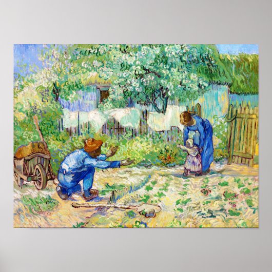 Eerste stappen (na Millet) Vincent van Gogh art Poster (Voorkant)