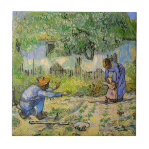 Eerste stappen (naar Millet) door Vincent van Gogh Tegeltje
