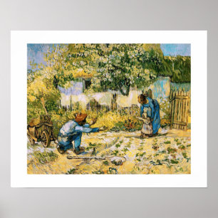 "Eerste stappen" van Vincent Van Gogh Fine Art Pri Poster
