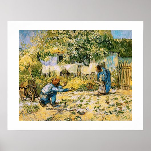 "Eerste stappen" van Vincent Van Gogh Fine Art Pri Poster (Voorkant)