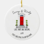 Eerste startpunt noemt bewerkbare berichten keramisch ornament (Achterkant)