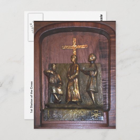 Eerste station van het kruispunt briefkaart (Voorkant / Achterkant)