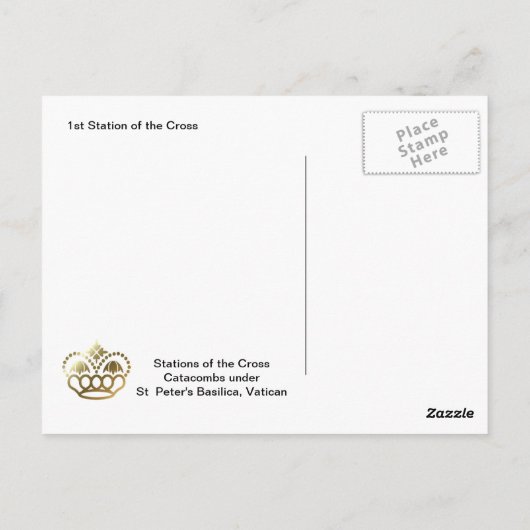 Eerste station van het kruispunt briefkaart (Achterkant)