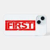 Eerste stempel iPhone 15 case (Achterkant horizontaal)