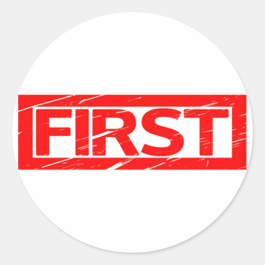 Eerste stempel ronde sticker (Voorkant)