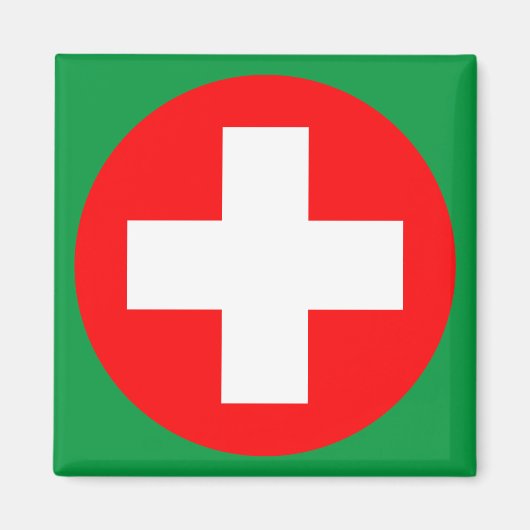 Eerste steun - Medic (kruis) - Ambulance, Help Magneet (Voorkant)