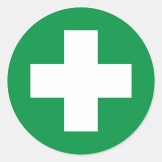 Eerste steun ronde sticker