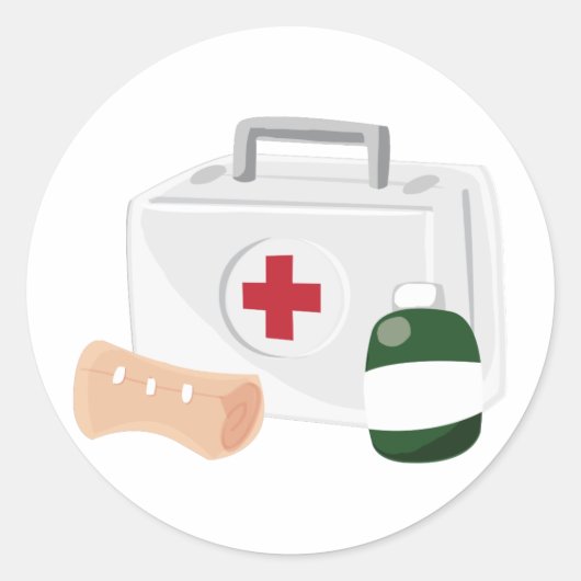 Eerste steun ronde sticker (Voorkant)