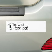 eerste stoel laatste oproep bumpersticker (Op auto)