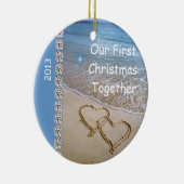 Eerste STRAND 2013 DOUANE ORNAMEN van de VAKANTIE Keramisch Ornament (Rechts)