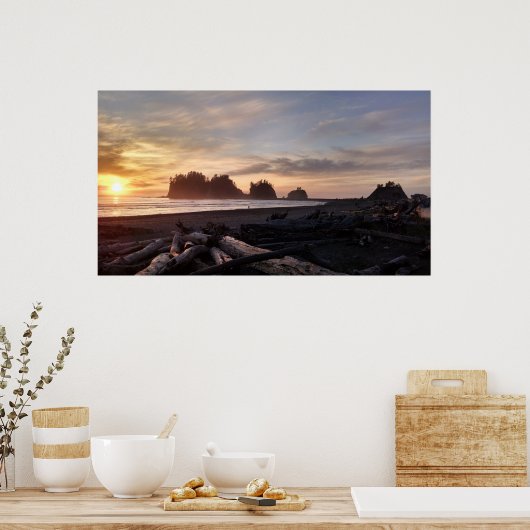 Eerste strand bij La Push Washington Poster (Keuken)