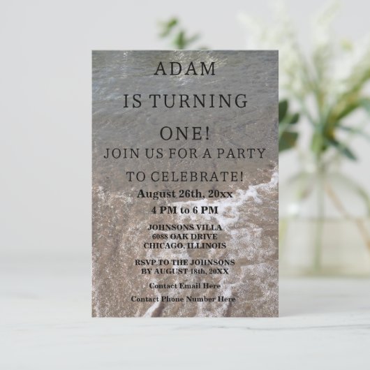 Eerste strand op feestdag 2023 kaart (Staand voorkant)