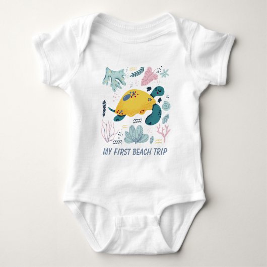 eerste strandreis unisex romper (Voorkant)