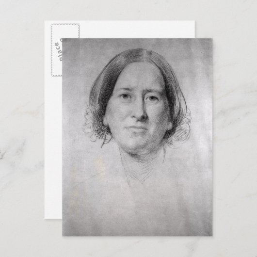 Eerste studie over het portret van George Eliot Briefkaart (Voorkant / Achterkant)