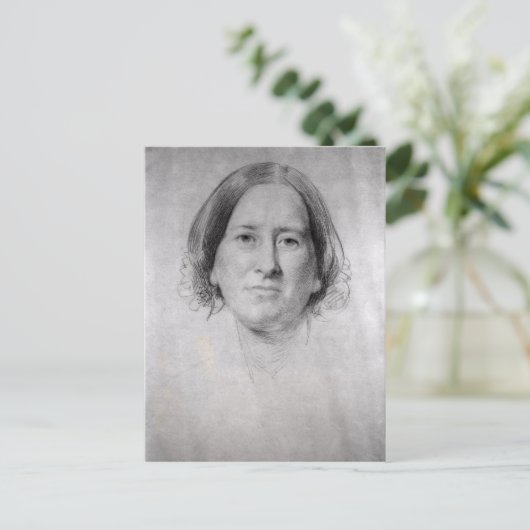 Eerste studie over het portret van George Eliot Briefkaart (Staand voorkant)