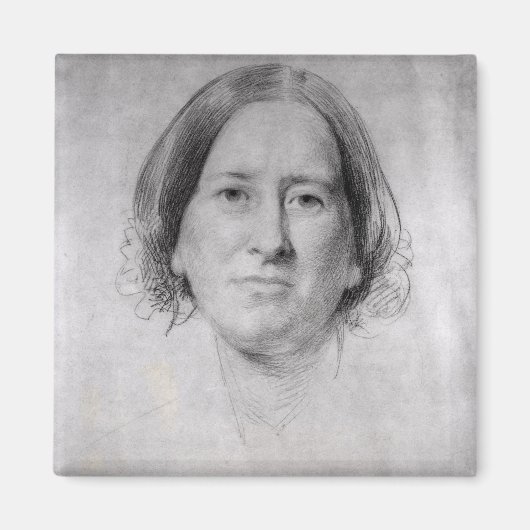 Eerste studie over het portret van George Eliot Magneet (Voorkant)