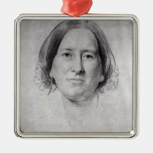 Eerste studie over het portret van George Eliot Metalen Ornament (Voorkant)