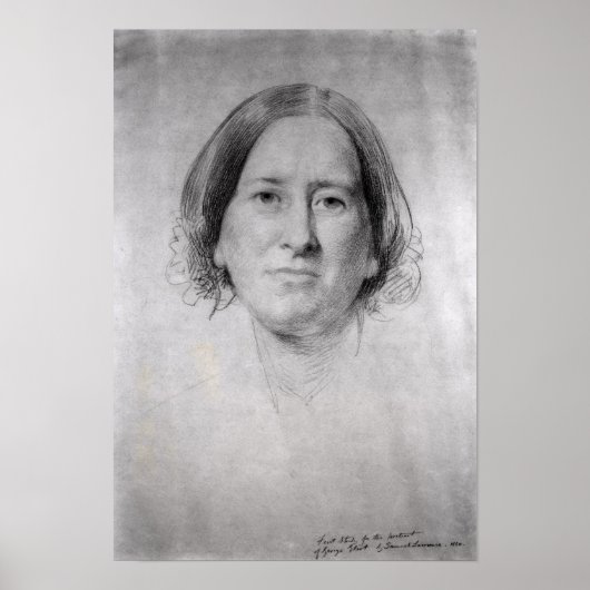 Eerste studie over het portret van George Eliot Poster (Voorkant)