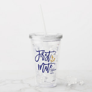 Eerste stuurman bruidsmeisje kust acryl drinkbeker