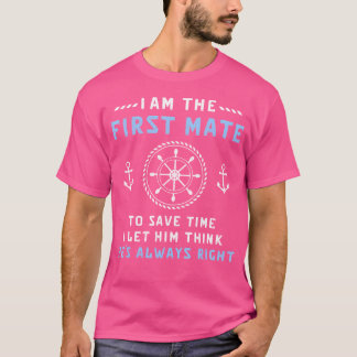 Eerste stuurman Kapitein Ik laat hem denken dat hi T-shirt