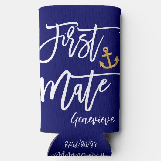 eerste stuurman | Maid of Honor vrijgezellenfeest Seltzer Blikjeskoeler (Achterkant)