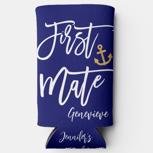 eerste stuurman | Maid of Honor vrijgezellenfeest Seltzer Blikjeskoeler (Voorkant)