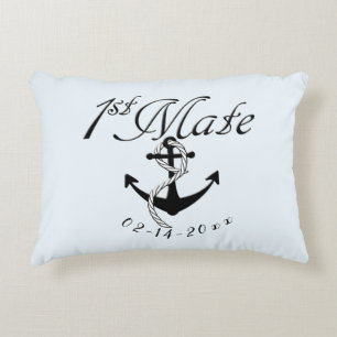 Eerste stuurman met anker accent kussen
