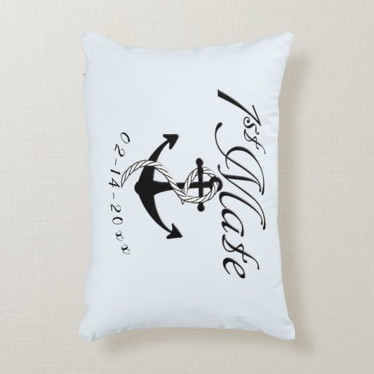 Eerste stuurman met anker accent kussen (Voorkant(Verticaal))