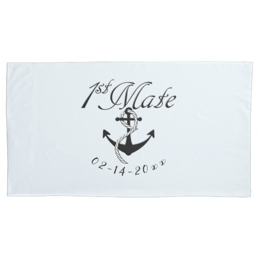 Eerste stuurman met anker kussensloop (Voorkant)