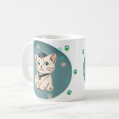 Eerste stuurman van de kattenliefhebber Geschenk Koffiemok (Voorkant links)