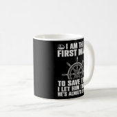 Eerste stuurman voor bootkapitein bootdok koffiemok (Voorkant rechts)