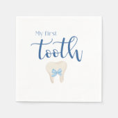 Eerste Tand - Agra Hadig Minimalistisch Blauw Servet (Voorkant)