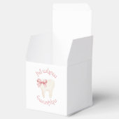 Eerste Tand-Armeense Letters Roze Favor Box Bedankdoosjes (Geopend)