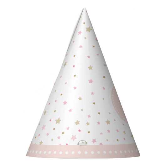 Eerste Tand Baby Peach Roze Wit Meisje Party Pet Feesthoedjes (Links)