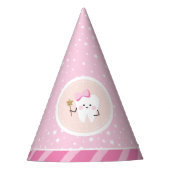 Eerste Tand Baby Roze Meisje Party Pet Feesthoedjes (Voorkant)