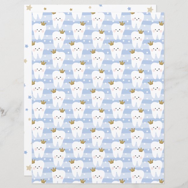 Eerste tand dubbelzijdig scrapbookingpapier (Voorkant / Achterkant)