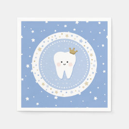 Eerste Tand en Sterren Papier Servet